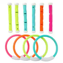 Walmart Pool Toys, YCFUN 10-Pcs Dive Stick Ring Set, Dive Party Pack Pool Set for Child Boys Kids, Red offer