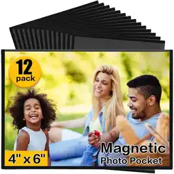 Walmart Magnetic Picture Frames 12 Packs-Fridge Magnetic Photo Frames-Holds 4 x 6 Inches Photos,Black offer