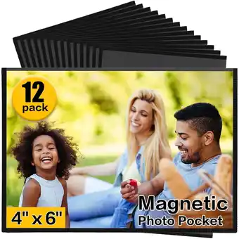 Walmart Magnetic Picture Frames 12 Packs-Fridge Magnetic Photo Frames-Holds 4 x 6 Inches Photos,Black offer