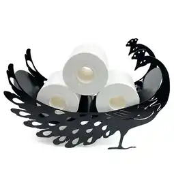 Walmart AOOOWER Toilet Paper Roll Holder Metal Wall Mounted Free Standing Bathroom Tissue Black offer