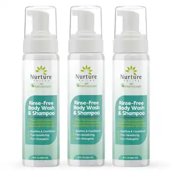 Walmart Nurture Valley Rinse-Free Body Wash & Shampoo, Aloe Vera, 8 oz, 3-Pack offer