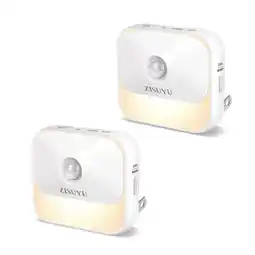 Walmart ZISUYU 2-Pack Dimmable Motion Sensor LED Night Lights offer