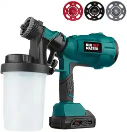 Walmart NEU MASTER NSG0060, Cordless HVLP Paint Sprayer, 900ml, 3 Nozzles, 3 Patterns, 5.52 lb offer