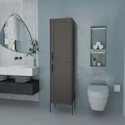 Walmart Living Room Cabinets Matt Grey Hight Auxiliary Furniture with 4 Shelf,Primary Living Space Cabinets offer