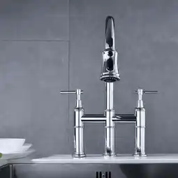 Walmart Kitchen Faucet Bridge Kitchen Faucet with Pull-Down Sprayhead in Spot,Pull Down Kitchen Faucet offer