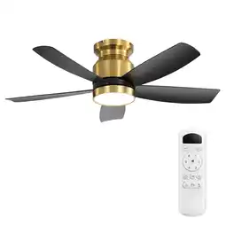 Walmart Sofucor 42'' Ceiling Fans with Lights and Remote for Bedroom Gold and Black offer