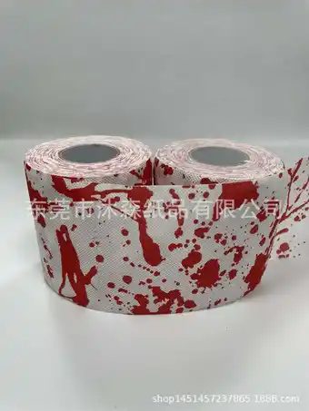 Walmart 1 Roll Bloodstain Toilet Paper Scary Bloody Printed Roll Paper Roll Paper Bathroom Toilet Paper Roll offer