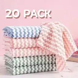 Walmart Microfiber Cleaning Cloth Rag 20 Pack Kitchen Towels Dish Cloths for Wash Dishes 8 in x 8 in offer