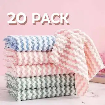 Walmart Microfiber Cleaning Cloth Rag 20 Pack Kitchen Towels Dish Cloths for Wash Dishes 8 in x 8 in offer