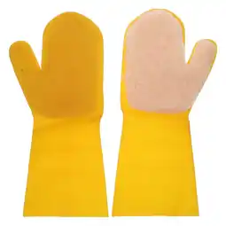 Walmart FRCOLOR 2 Pcs Cleaning Gloves for Pool Tub Use Made with Latex and Composite Flannel Yellow offer