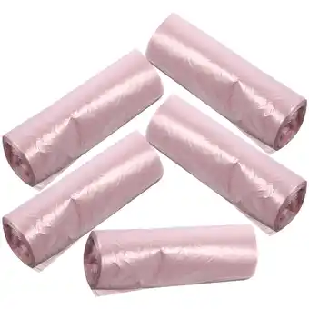 Walmart 5 Rolls Thick Garbage Office Trash Bags Kitchen Storage Car Bedroom Household Pink Polyethylene offer