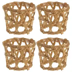 Walmart Manlingda 4pcs Wicker Cup Holder Rattan Cover for Decor offer