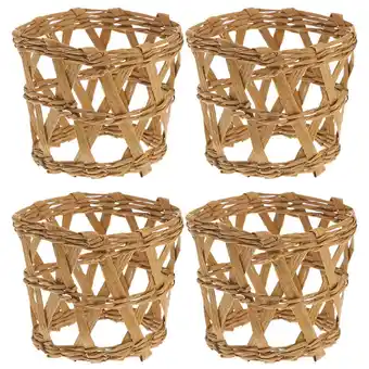 Walmart Manlingda 4pcs Wicker Cup Holder Rattan Cover for Decor offer