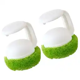 Walmart 2 Pcs Sink Cleaning Brush Scrubbing Soap Sponge Dish with Handle Flatware Plastic offer