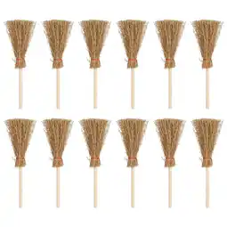 Walmart Qumonin 12 Mini Straw Brooms for Halloween Party & Home Decor offer