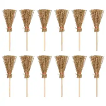 Walmart Qumonin 12 Mini Straw Brooms for Halloween Party & Home Decor offer