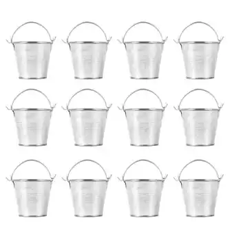 Walmart 12pcs Mini Metal Buckets Small Mini Pails Set with Handles Party Supplies offer