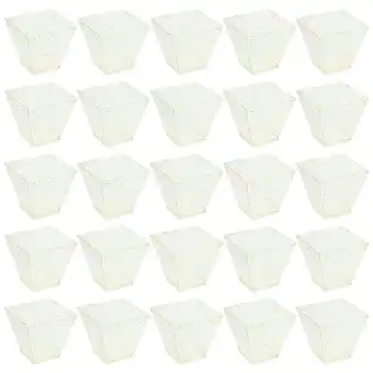 Walmart 50 Pcs Plastic Mug Household Pudding Cup Transparent Square Dessert Cups Portable Clear Appetizer offer