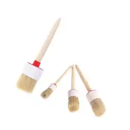 Walmart FRCOLOR 4PCS Round Head Wood Handle Bristle Cleaning Brush Natural Boar Hair Detail Brush for Wheel offer