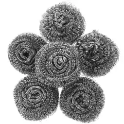 Walmart 6 Pcs Household Cleaning Scrubber Sponges for Kitchen Steel Wool Stainless Wire Metal Dish Tableware offer