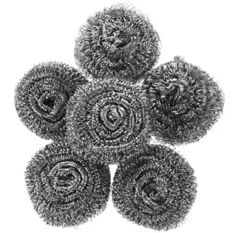 Walmart 6 Pcs Household Cleaning Scrubber Sponges for Kitchen Steel Wool Stainless Wire Metal Dish Tableware offer