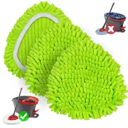 Walmart NEWE Chenille Mop Pads 3 Pack for O-Cedar 1 Tank System (Green) offer