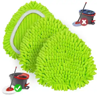 Walmart NEWE Chenille Mop Pads 3 Pack for O-Cedar 1 Tank System (Green) offer