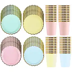 Walmart 80 Pcs Plate Cup Birthday Paper Plates Flatware Wedding Cups Party Tableware Baby offer