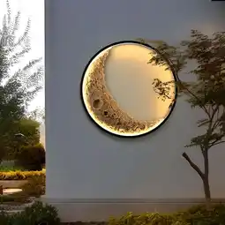 Walmart Indoor Outdoor 3D Moon Wall Lamp Waterproof Moon Wall lights for Garen Patio Yard offer