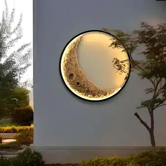 Walmart Indoor Outdoor 3D Moon Wall Lamp Waterproof Moon Wall lights for Garen Patio Yard offer