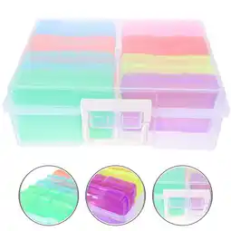 Walmart HOMEMAXS Photo Storage Box Photos Container Organizer Holding Case Colorful offer