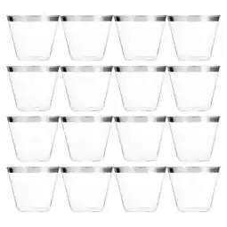 Walmart WRISTBIQUE Casual Plastic Cups Silver for Graduation Parties 25Pcs 3.4x3.4x2.8in offer