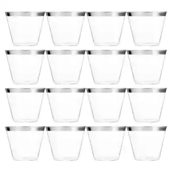 Walmart WRISTBIQUE Casual Plastic Cups Silver for Graduation Parties 25Pcs 3.4x3.4x2.8in offer