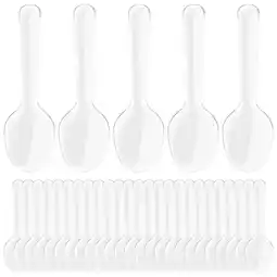 Walmart 200 Pcs Soup Spoons Plastic Disposable Serving Utensils Teaspoons Ice Cream Cake Scoop White offer