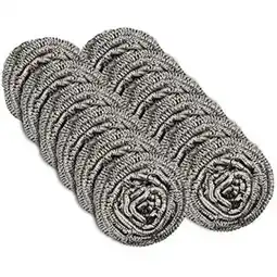 Walmart 12 Pack Stainless Steel Sponges,Steel Wool Scrubber for Kitchens, Bathroom and More offer