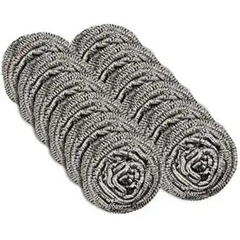 Walmart 12 Pack Stainless Steel Sponges,Steel Wool Scrubber for Kitchens, Bathroom and More offer