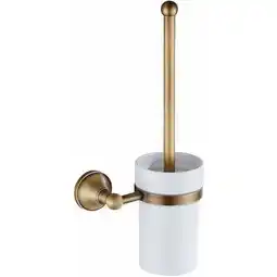 Walmart Antique brass toilet brush brush holder set with a ceramic cup offer