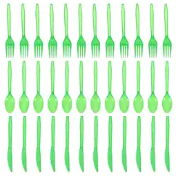 Walmart Raindrops Durable Plastic Cutlery Set in Green Color for Home Use Made of Safe and Practical 1 Set offer