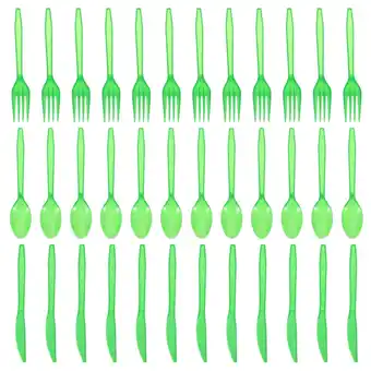 Walmart Raindrops Durable Plastic Cutlery Set in Green Color for Home Use Made of Safe and Practical 1 Set offer