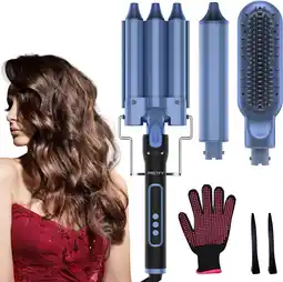 Walmart Pretfy 3 in 1 Professional Ceramic Hot Air Brush, Blow Dryer Brush, Hair Styler Blue offer