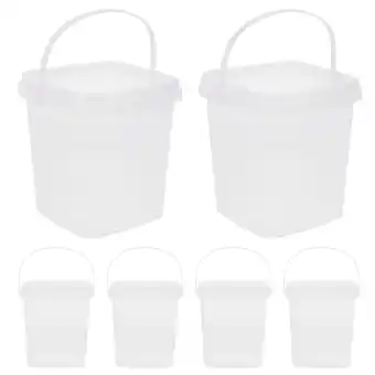 Walmart MEIBUTYUP Square Buckets With Lids For Takeaways 6Pcs 4.72X4.72X4.52in offer
