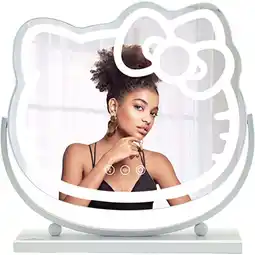 Walmart Impressions Vanity Hello Kitty Kawaii Lighted Makeup Mirror, Desk Mirror with Adjustable Tilt offer