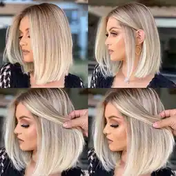Walmart XIAQUJ Blonde Bob Wig, Short Straight Wig for Women, Gold offer