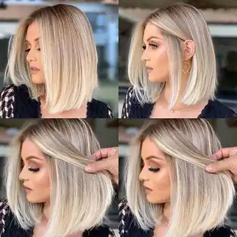 Walmart XIAQUJ Blonde Bob Wig, Short Straight Wig for Women, Gold offer