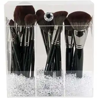 Walmart Impressions Vanity Diamond Collection Acrylic Makeup Brush Holder with 3 Compartments Organizer offer