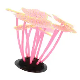 Walmart Soft Silicone Glowing Aquarium Mushroom Coral Aquatic Artificial Coral for Fish Tank Decoration Pink offer