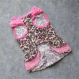 Walmart Sehao Cute Leopard Summer Pet Puppy Dress Small Dog Cat Pet Clothes Apparel Pink M for Dogs offer
