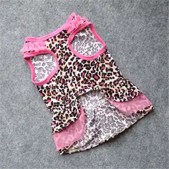 Walmart Sehao Cute Leopard Summer Pet Puppy Dress Small Dog Cat Pet Clothes Apparel Pink M for Dogs offer