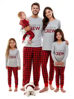 Walmart Derek Heart Newborn Unisex Plaid Christmas Crew Matching Family Pajamas, 1-Piece, Sizes NB-3/6M offer