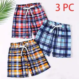 Walmart Sentuca 3PC Plaid Shorts for Boys - Summer Clothes Sports Casual Shorts Rubber Waist Size 3 Years offer